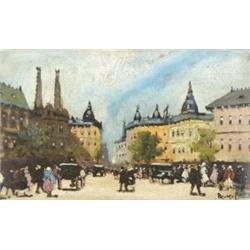Berkes  Antal (Budapest, 1874 - Budapest, 1938) Utcarészlet…