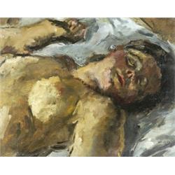 Basch Andor (Budapest, 1885 - Budapest, 1944) Alvó akt, 1937…