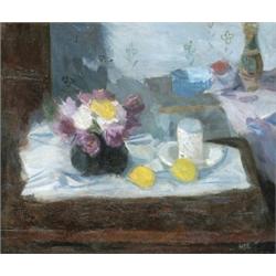 Bartl József (Soroksár, 1932 - ) Asztali csendélet citromokk…