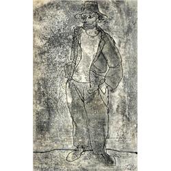 Szász Endre (Csíkszereda, 1926 - ) Kalapos férfi, 1964…