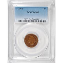 1872 INDIAN HEAD CENT, PCGS GOOD-06