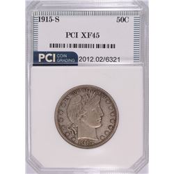 1915-S BARBER HALF DOLLAR, PCI XF-45