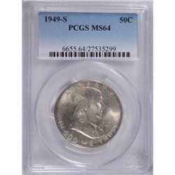 1949-S FRANKLIN HALF DOLLAR PCGS MS-64   BETTER DATE