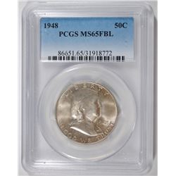 1948 FRANKLIN HALF PCGS MS-65 FBL