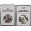 Image 1 : ( 2 ) 1963-D FRANKLIN HALF DOLLARS, NGC  MS-64