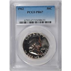 1962 FRANKLIN HALF DOLLAR, PCGS PROOF-67