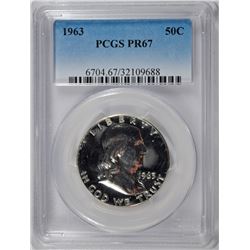 1963 FRANKLIN HALF DOLLAR, PCGS PROOF-67