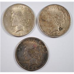 1922-P-D-S CIRCULATED PEACE SILVER DOLLARS