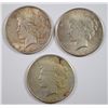 Image 1 : 1924, 1925 & 1926 PEACE SILVER DOLLARS NICE CIRCULATED