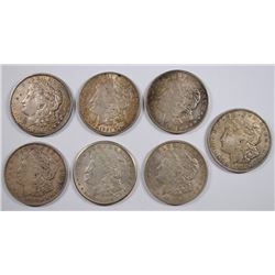 ( 7 ) 1921 MORGAN SILVER DOLLARS, AVERAGE CIRCULATED