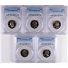 Image 1 : (5) SLABBED PROOF WASHINGTON QUARTERS PCGS PR-69 DCAM (1989, 1990, 1991, 1992,