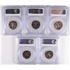 Image 2 : (5) SLABBED PROOF WASHINGTON QUARTERS PCGS PR-69 DCAM (1989, 1990, 1991, 1992,