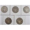 Image 2 : (5) 1900 BARBER HALF DOLLARS