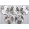 Image 2 : 5 - 1985 MEXICO SILVER LIBERTADS .999 1 ONZA (5 oz Total)