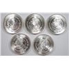 Image 2 : 5 - 1985 MEXICO SILVER LIBERTADS .999 1 ONZA (5 oz Total)