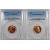 Image 1 : 1936 & 1954-S LINCOLN  CENTS, PCGS MS-66 RED