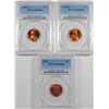 Image 1 : ( 3 ) PCGS GRADED MS-66 RED LINCOLN CENTS: 1941 & (2) 53-D