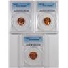 Image 1 : ( 3 ) PCGS GRADED MS-66 RED LINCOLN CENTS: 1944-S, 57-D & 69-D