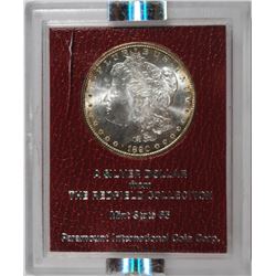 1890-S MORGAN SILVER DOLLAR, REDFIELD-PARAMOUNT, MS-65 GEM