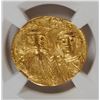 Image 2 : RARE ANCIENT BYZANTINE EMPIRE GOLD AV SOLIDUS, AD 654-668 NGC AU