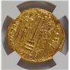 Image 3 : RARE ANCIENT BYZANTINE EMPIRE GOLD AV SOLIDUS, AD 654-668 NGC AU