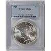 Image 1 : 1925 PEACE SILVER DOLLAR, PCGS MS-64 WHITE!