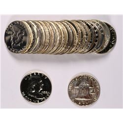 GEM PROOF ROLL OF FRANKLIN HALF DOLLARS: DATED 1957-60