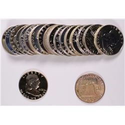 GEM PROOF ROLL OF FRANKLIN HALF DOLLARS: DATED 1958-63