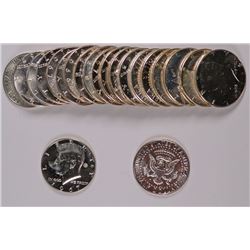GEM BU ROLL OF SMS SILVER HALF DOLLARS: 1965-1967