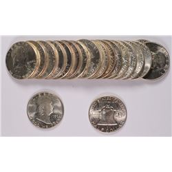 ORIGINAL GEM BU ROLL OF 1950 FRANKLIN HALF DOLLARS