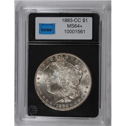 1883-CC MORGAN SILVER DOLLAR, CCGS MS-64+  NICE COIN