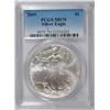 Image 1 : 2005 AMERICAN SILVER EAGLE, PCGS MS-70 RARE LISTS IN PCGS PRICE GUIDE AT $700.00
