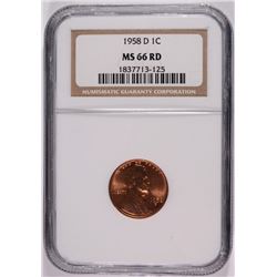 1958-D LINCOLN CENT NGC MS-66 RED !!!!