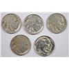 Image 1 : (5) BUFFALO NICKELS (1925-S, 1930-S, 1931-S, 1937, 1938-D)