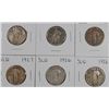 Image 1 : (6) STANDING LIBERTY QUARTERS (1925, 1926, 1926-D, 1926-S, 1927, 1927-S)