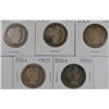 Image 1 : (5) 1905 BARBER HALF DOLLARS