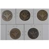 Image 2 : (5) 1905 BARBER HALF DOLLARS
