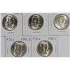 Image 1 : (5) 1948-D BU FRANKLIN HALF DOLLARS