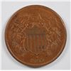 Image 1 : 1865 2-CENT PIECE, AU CIVIL WAR ERA COIN!