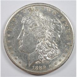 1889-S MORGAN SILVER DOLLAR, AU+  SEMI-KEY