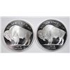 Image 2 : ( 2 ) INDIAN HEAD/BUFFALO ONE OUNCE .999 SILVER ROUNDS