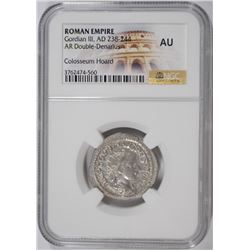 ROMAN EMPIRE SILVER DOUBLE DENARIUS, GORDIAN III AD 238-244, NGC AU