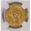 Image 2 : BYZANTINE EMPIRE GOLD AV SOLIDUS, HERACULUS & HER CONSTANTINE AD ,NGC CH XF