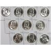 Image 1 : (10) 1957 FRANKLIN HALF DOLLARS CH BU