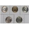 Image 2 : (5) FRANKLIN HALF DOLLARS CH BU (1951, 1951-S, 1953, 1953-S, 1954)