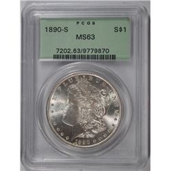 1890-S MORGAN DOLLAR PCGS MS-63 (OGH)