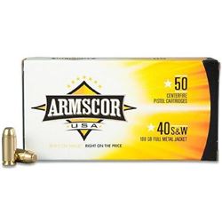 *AMMO* ARMSCOR 40SW 180GR FMJ (500 ROUNDS) 812285020082