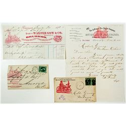 Steam Fire Engine Postal Covers and Billheads