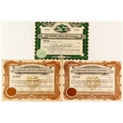 Ben-Hur Motor Car Company Stock Certificates