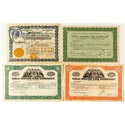 Cole Motor Car Company Stock Certificates